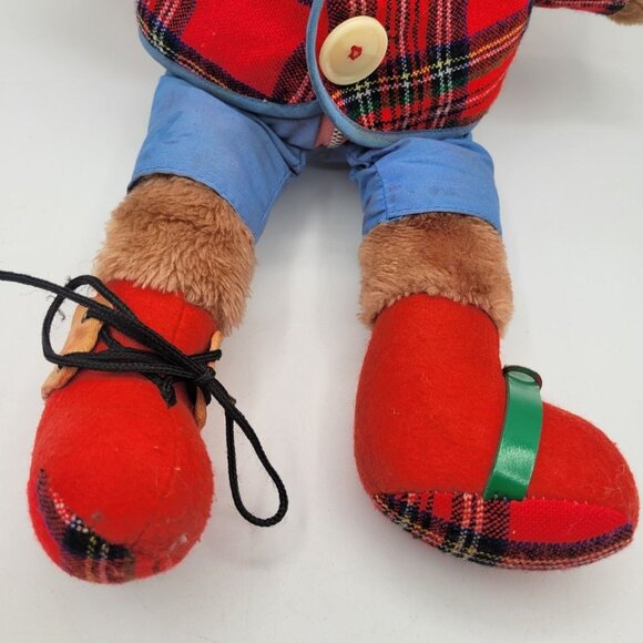 DAKIN Learn To Dress 18" Plush Bear Vintage 1977 Plaid Tartan Coat Pinwheel Hat - Picture 4 of 16